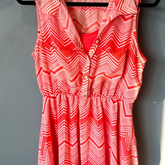Coral sleeveless dress - Picture 3 of 10